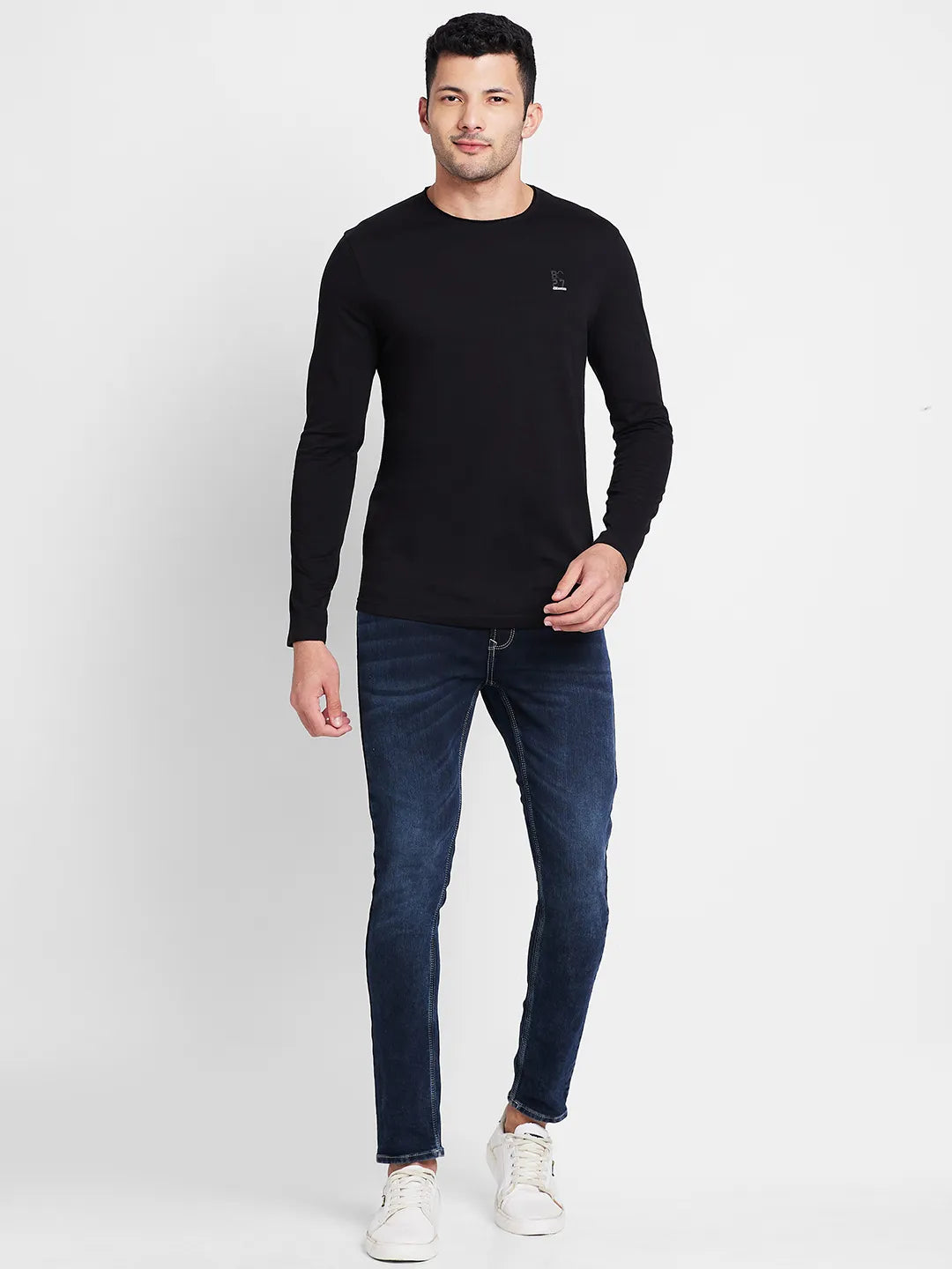 Being Human Clothing Men Regular Fit Crew Neck T-Shirts-Black