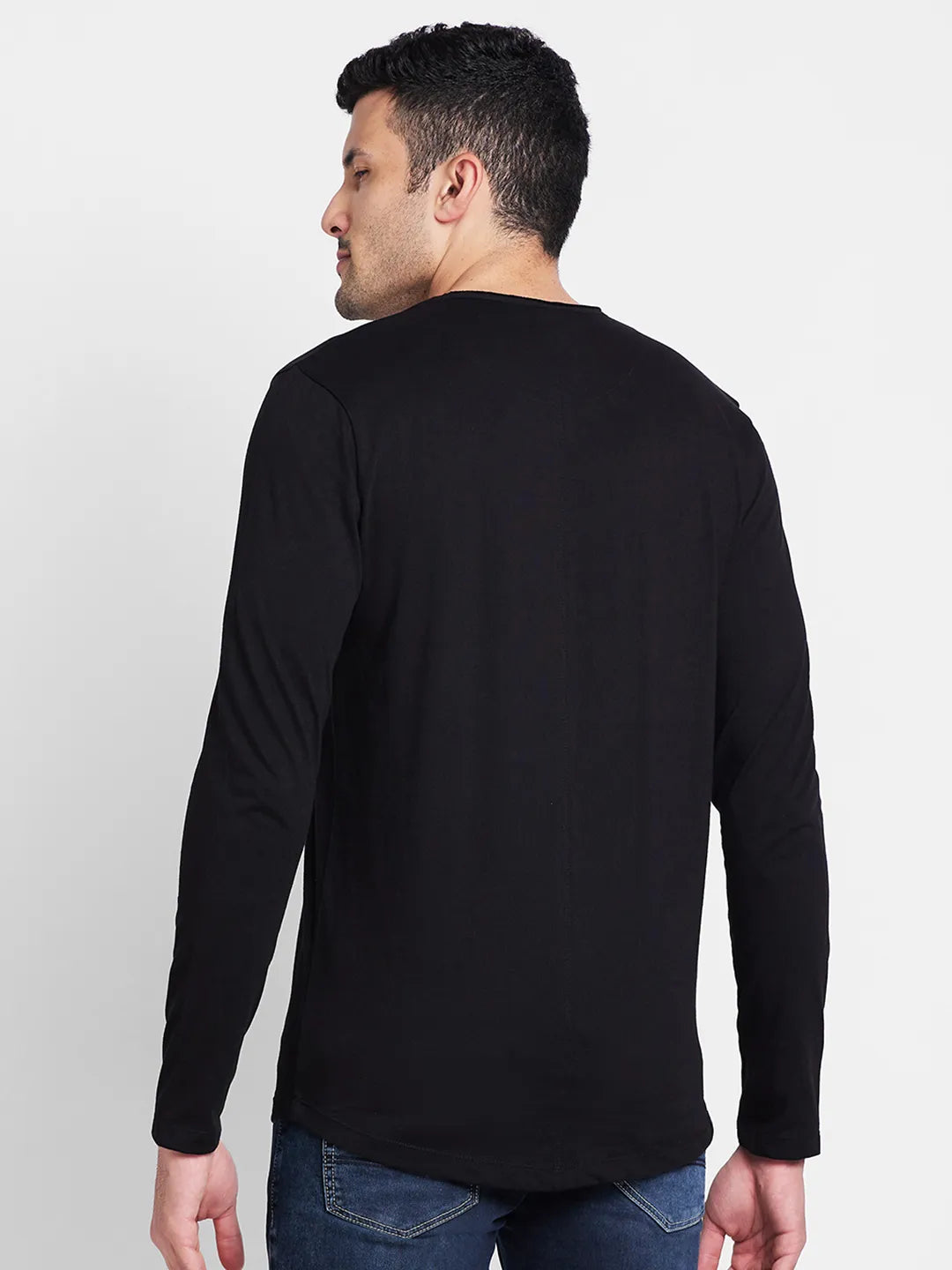 Being Human Clothing Men Regular Fit Crew Neck T-Shirts-Black