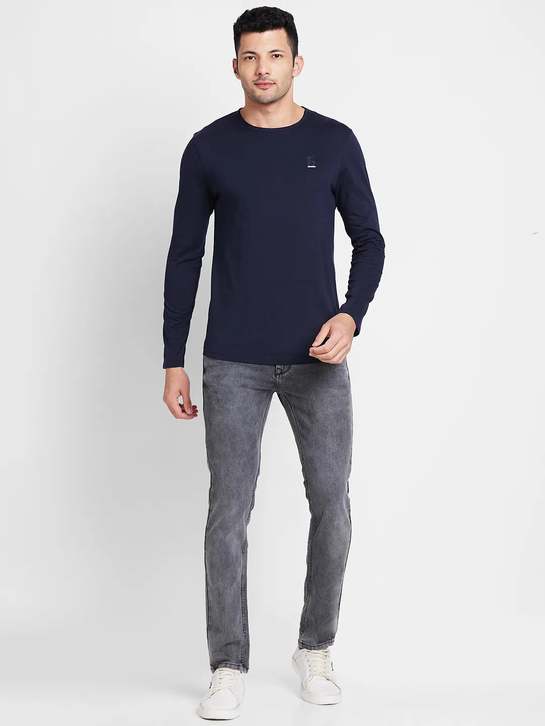 Being Human Clothing Men Regular Fit Crew Neck T-Shirts-Navy