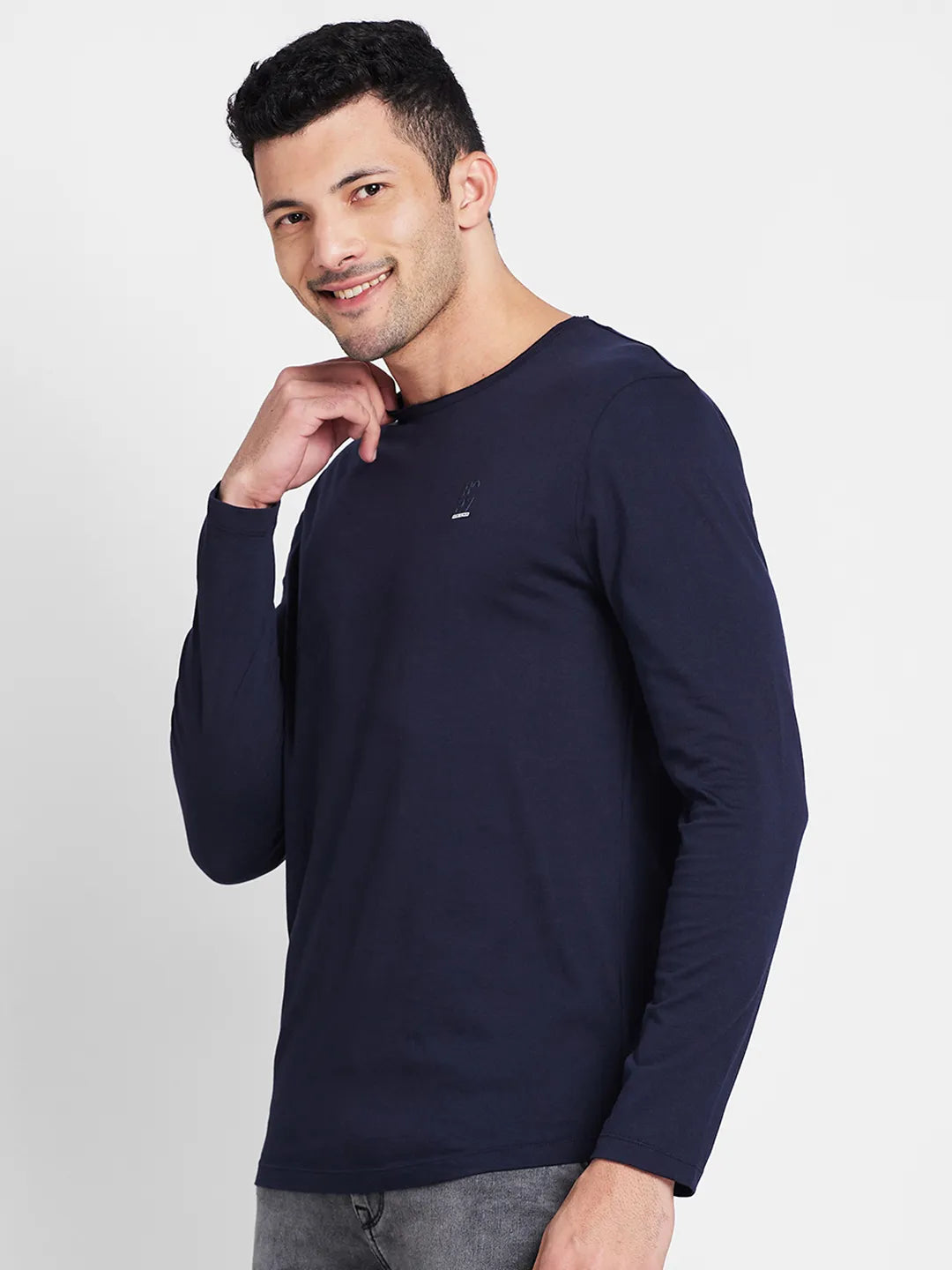 Being Human Clothing Men Regular Fit Crew Neck T-Shirts-Navy