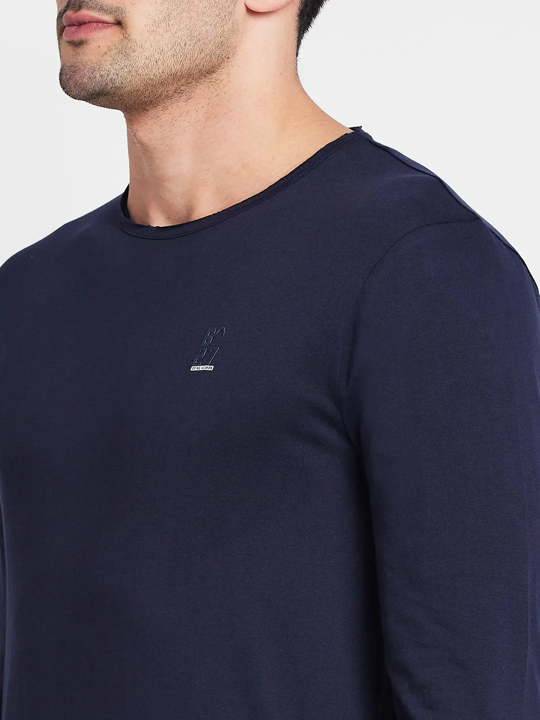Being Human Clothing Men Regular Fit Crew Neck T-Shirts-Navy