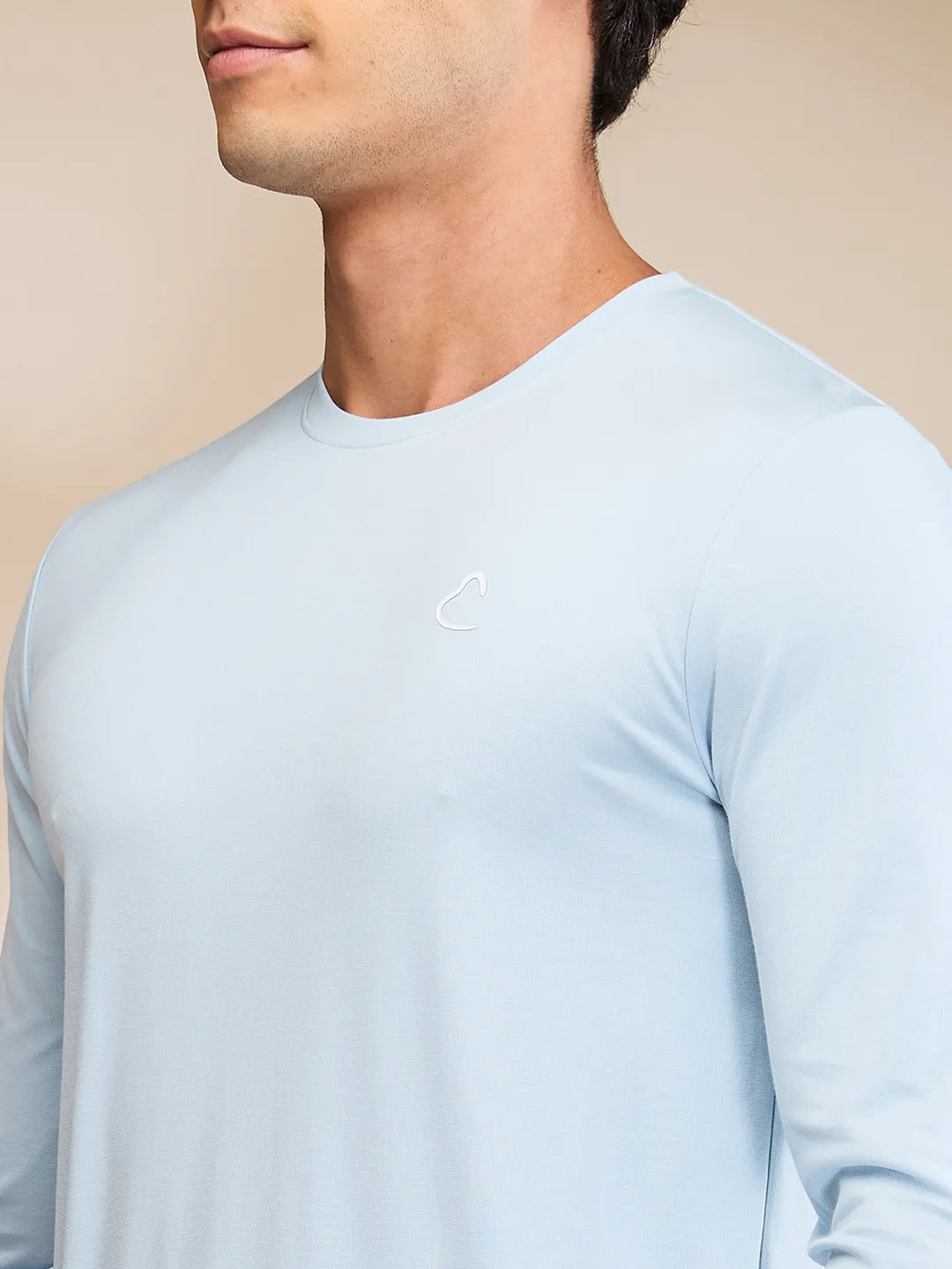 Light Blue Slim Fit Round Neck Mens' T-Shirt by Being Human Clothing