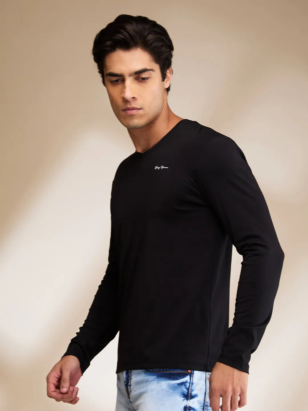 Being Human Clothing Mens-Top Crew Neck Black