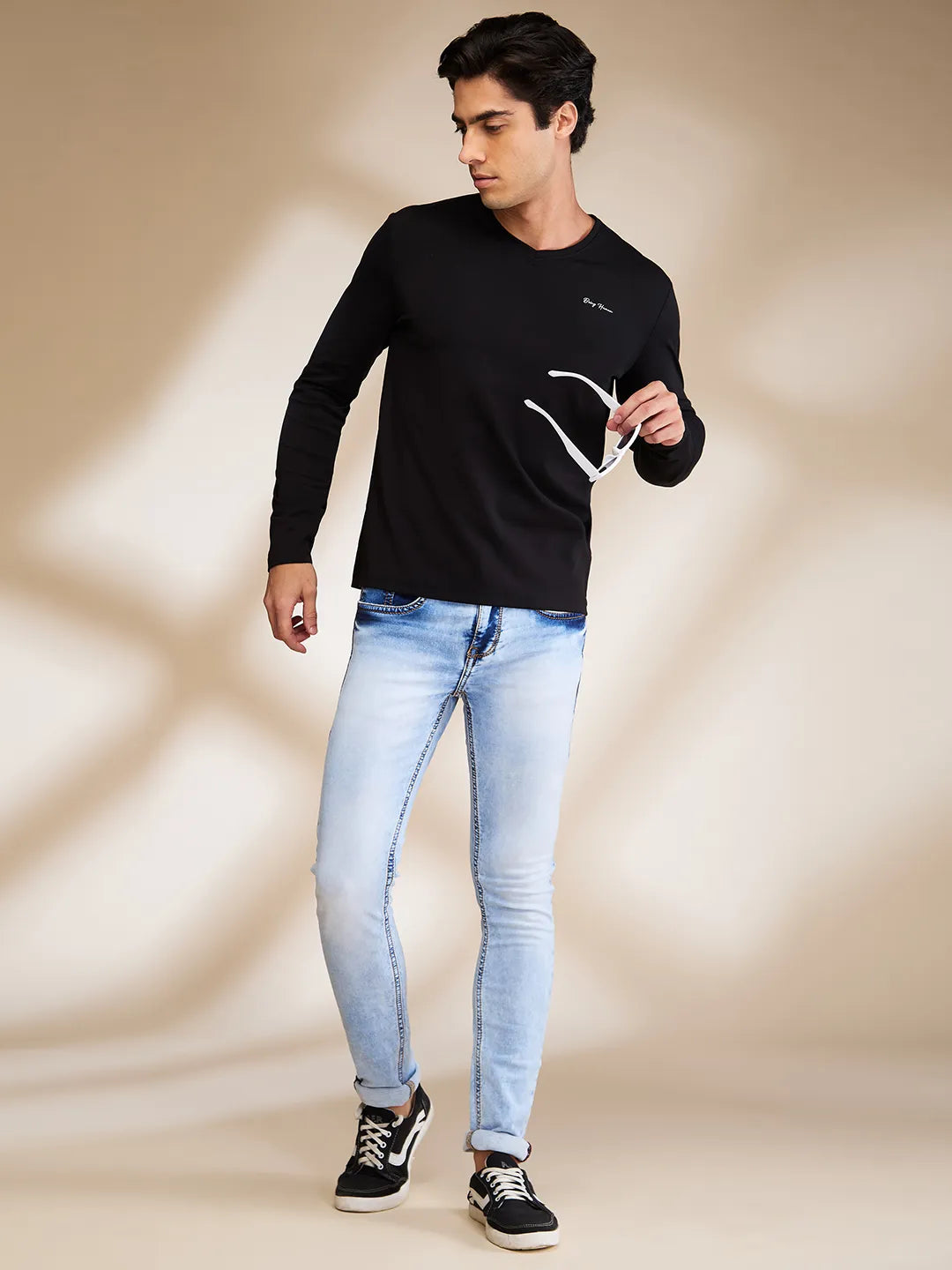 Being Human Clothing Mens-Top Crew Neck Black