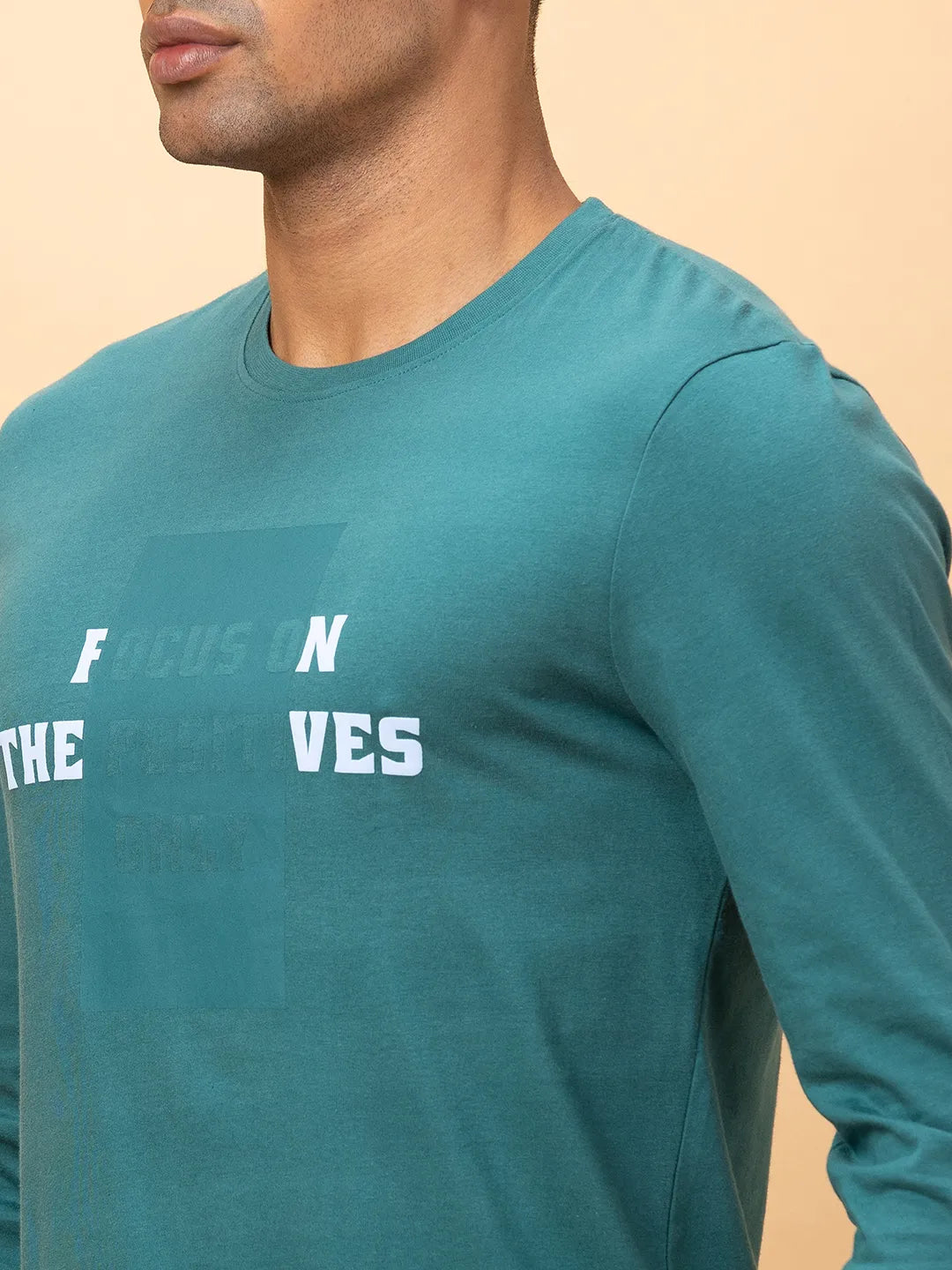 Black Slim Fit Round Neck Men's T-Shirt by Being Human Clothing