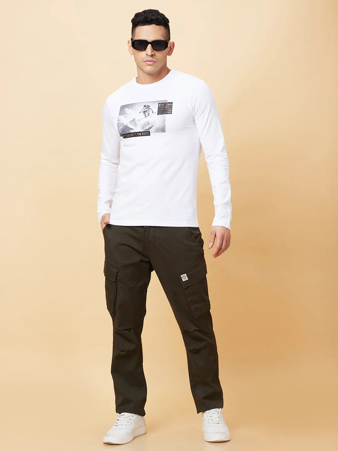 Being Human Clothing Mens-Top Crew Neck White