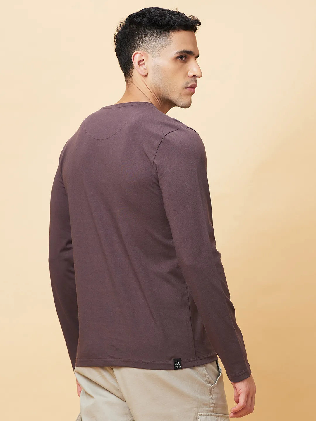 Being Human Clothing Mens-Top Crew Neck Coffee