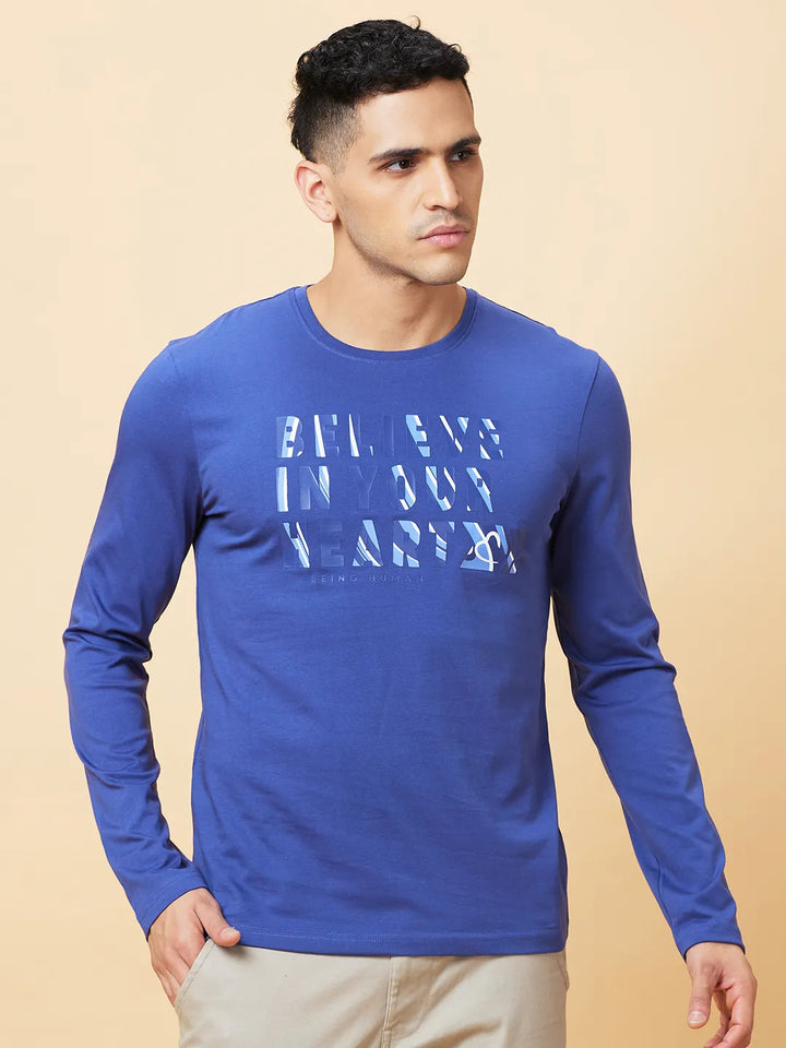 Navy Regular Fit Round Neck Men's T-Shirt