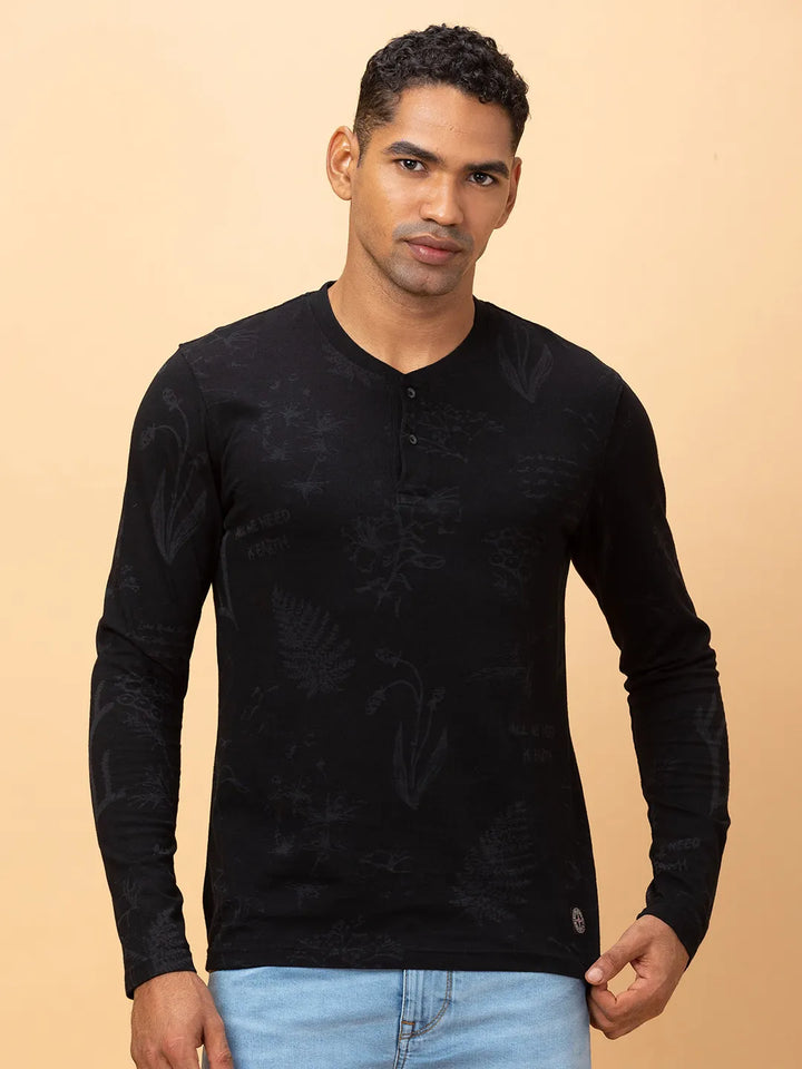 Black Sulpher Regular Fit Round Neck Men's T-Shirt by Being Human Clothing