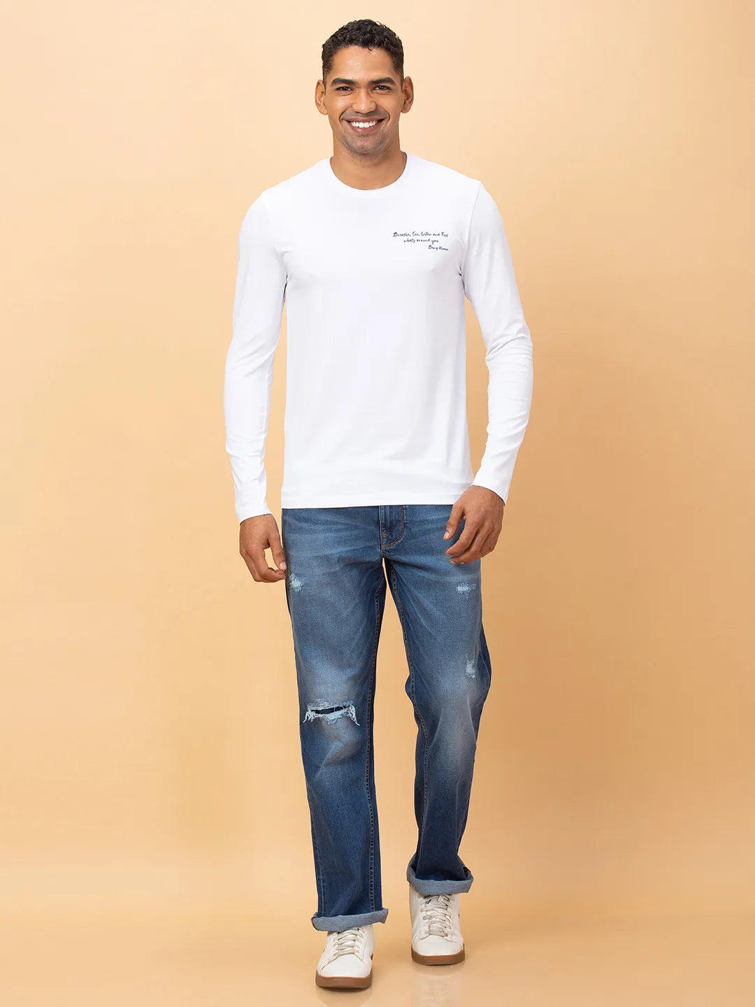 Being Human Clothing Mens-Top Crew Neck White