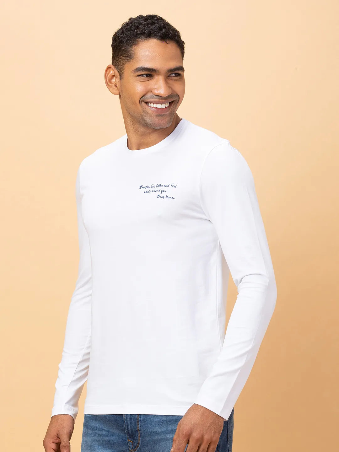 Being Human Clothing Mens-Top Crew Neck White