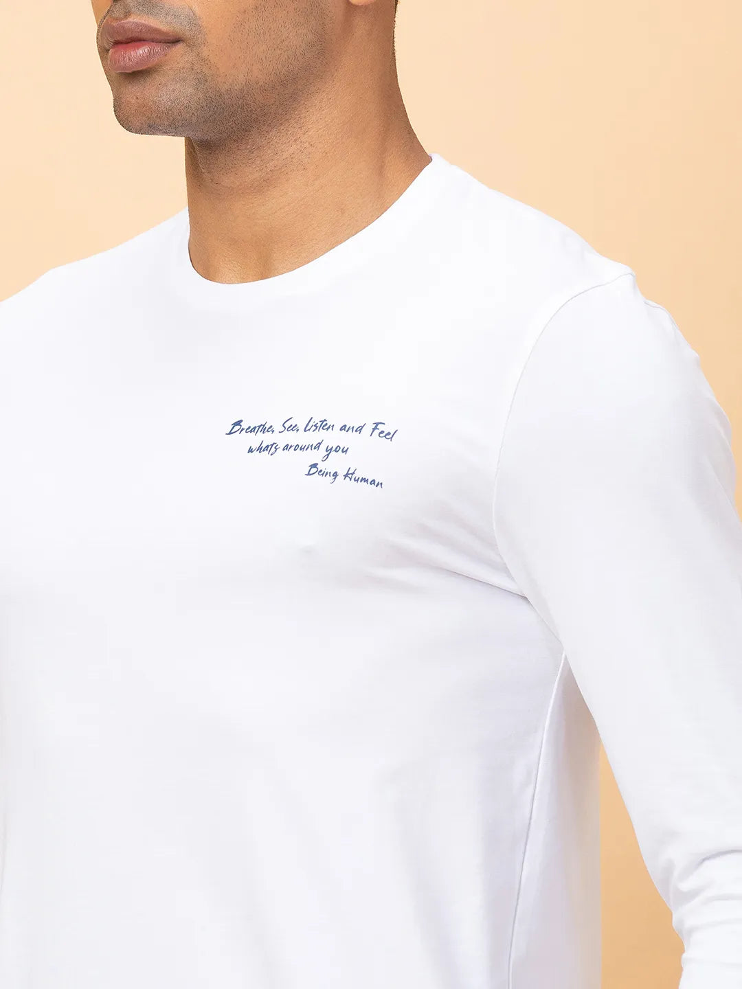 Being Human Clothing Mens-Top Crew Neck White