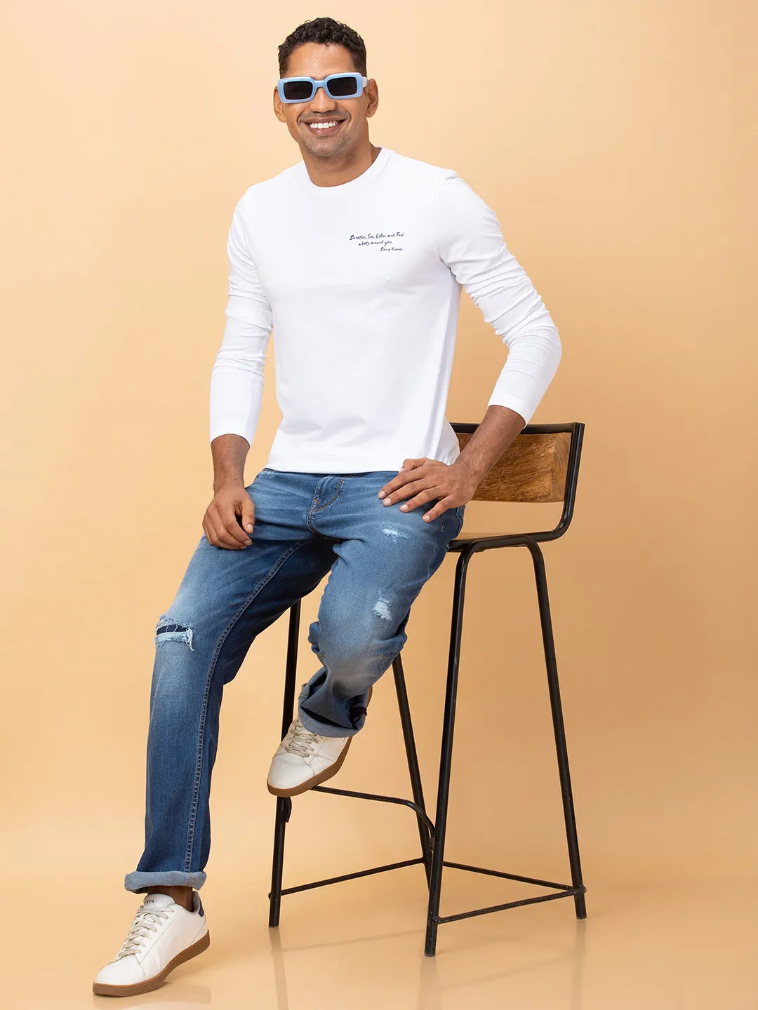 Being Human Clothing Mens-Top Crew Neck White