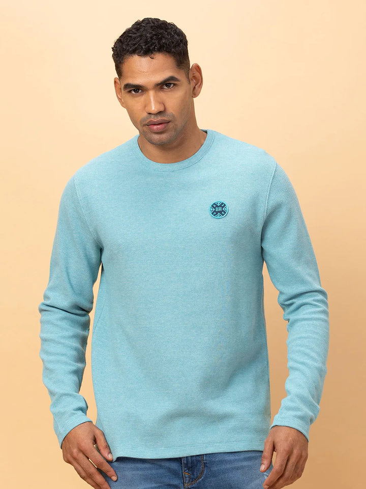 Green Regular Fit Round Neck Men's T-Shirt by Being Human Clothing