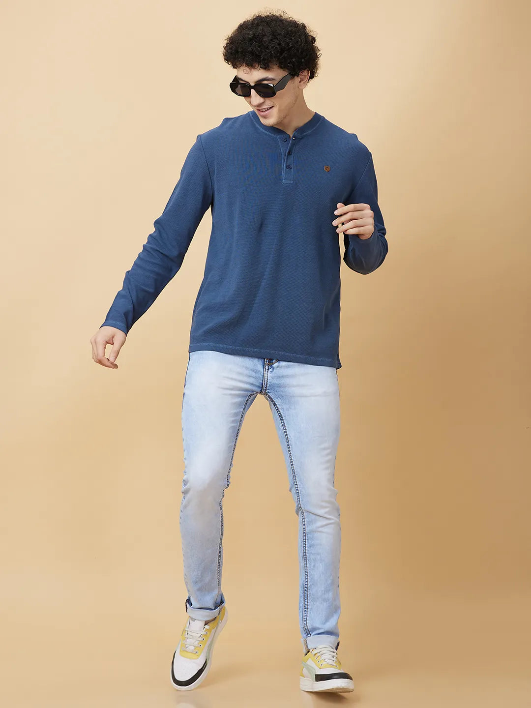 Being Human Clothing Mens-Top Crew Neck Indigo