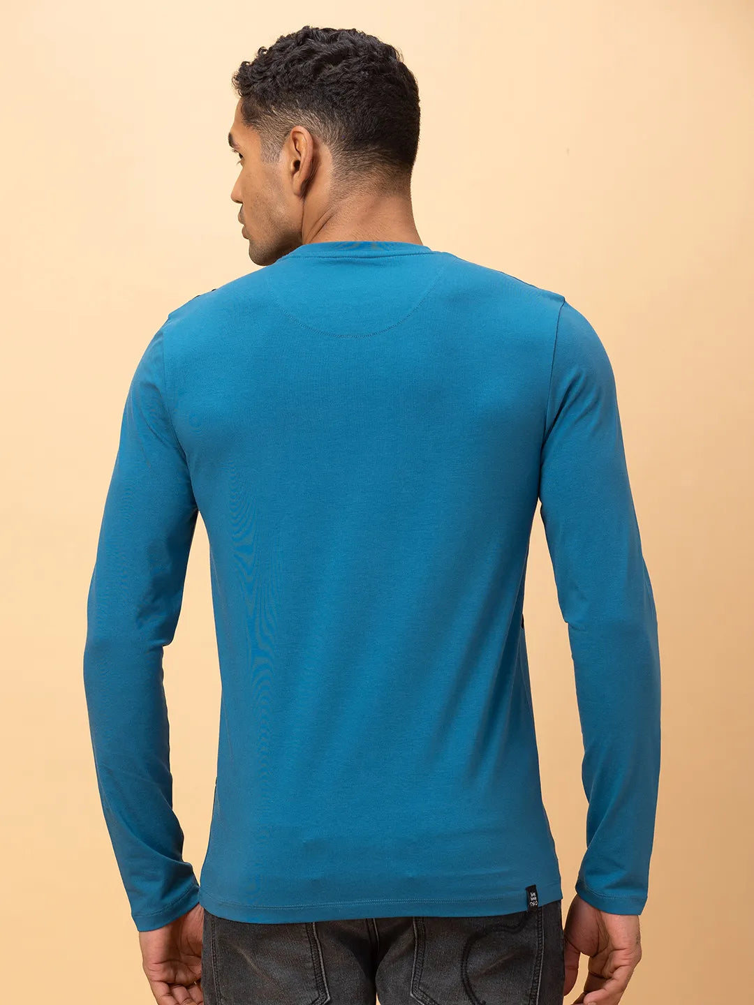 Deep Teal Regular Fit Round Neck Men's T-Shirt by Being Human Clothing