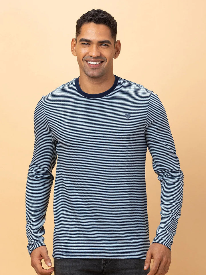 Navy Regular Fit Round Neck Men's T-Shirt