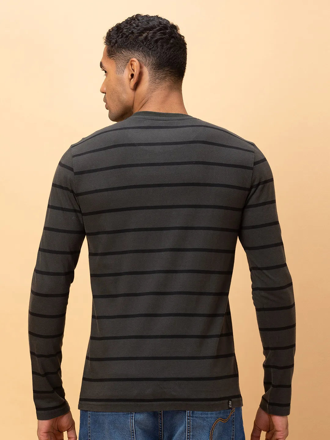 Olive Regular Fit Round Neck Mens' T-Shirt by Being Human Clothing