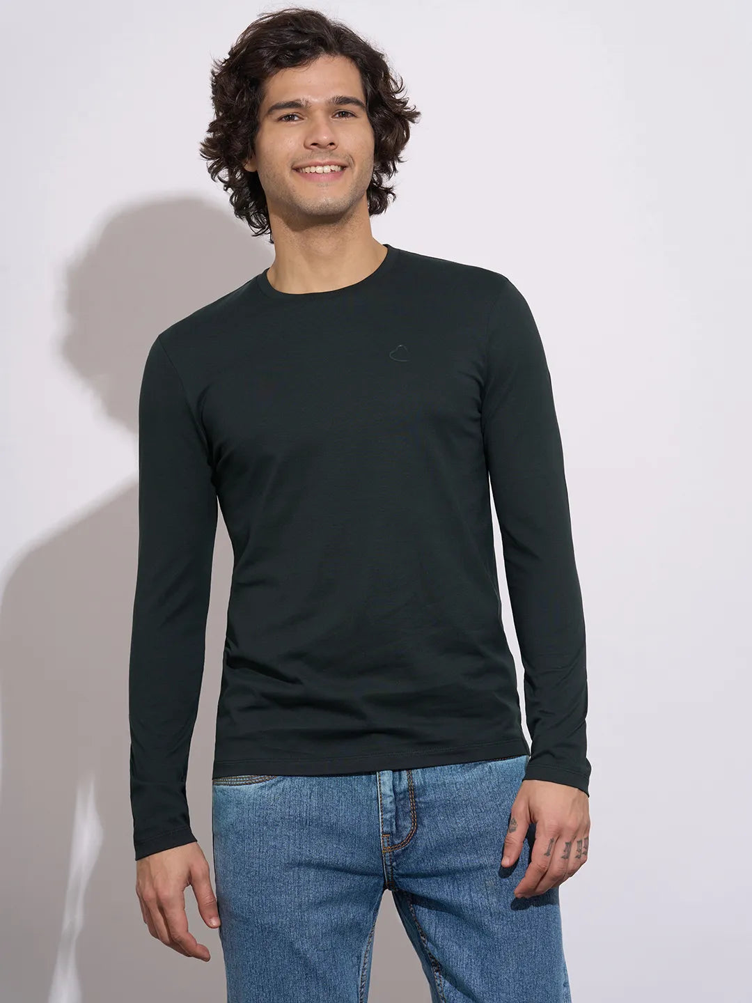 Being Human Men's Black Crew Neck Full Sleeve T-Shirt
