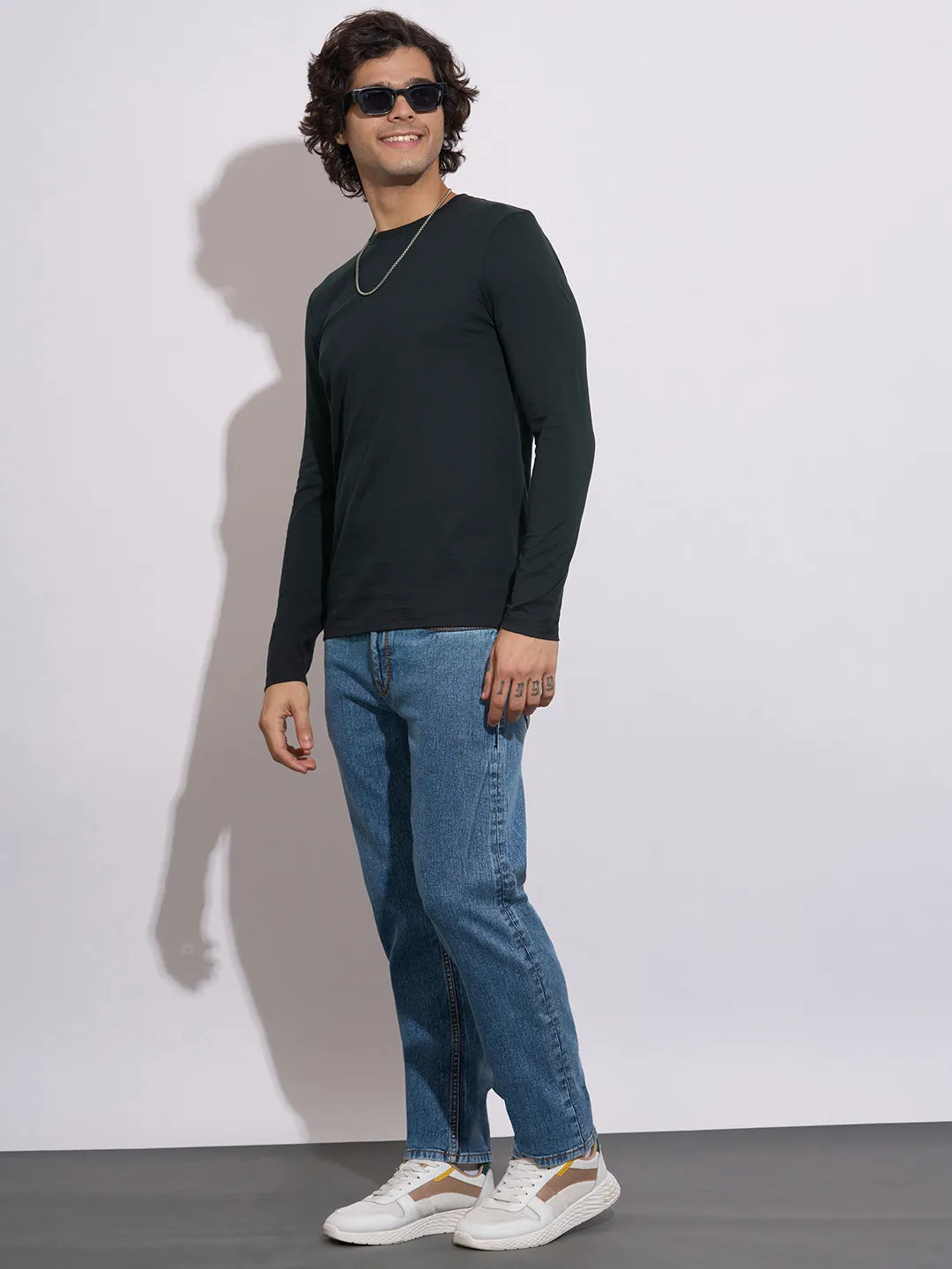 Being Human Men's Black Crew Neck Full Sleeve T-Shirt