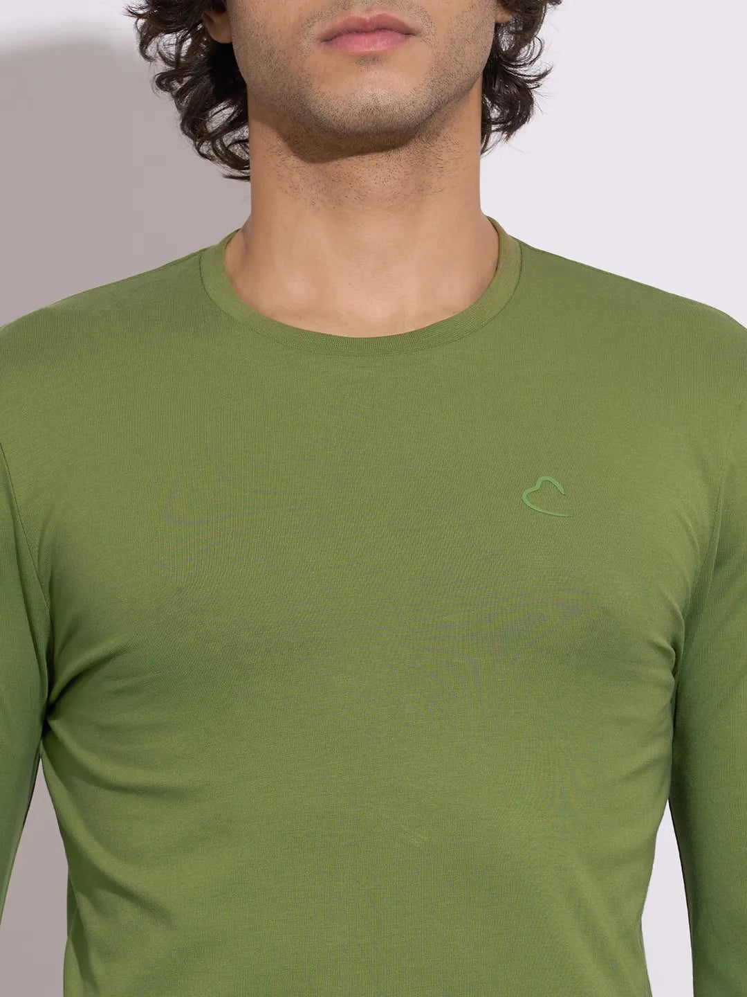 Being Human Men's Olive Crew Neck Full Sleeve T-Shirt
