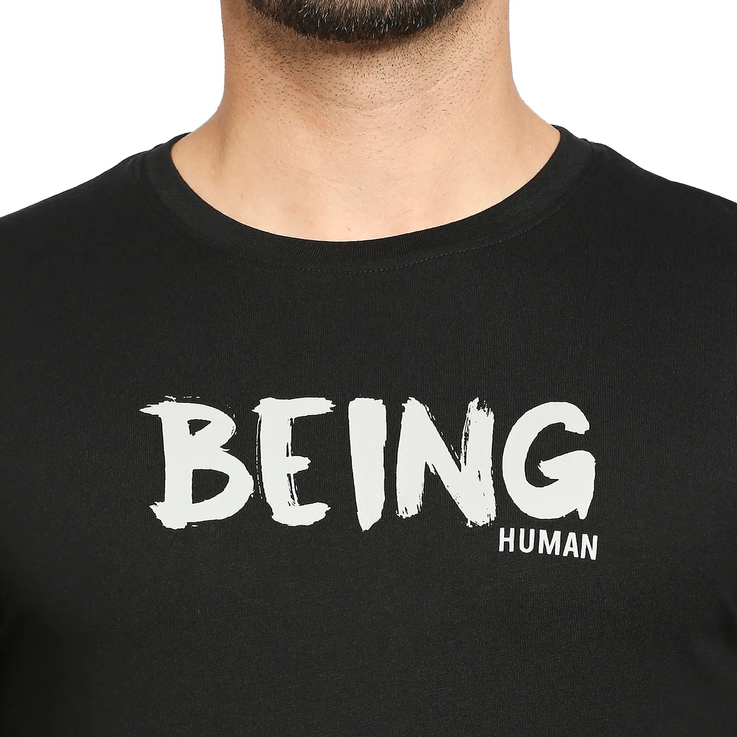 Being Human Clothing Men Regular Fit Crew Neck T-Shirts-Black