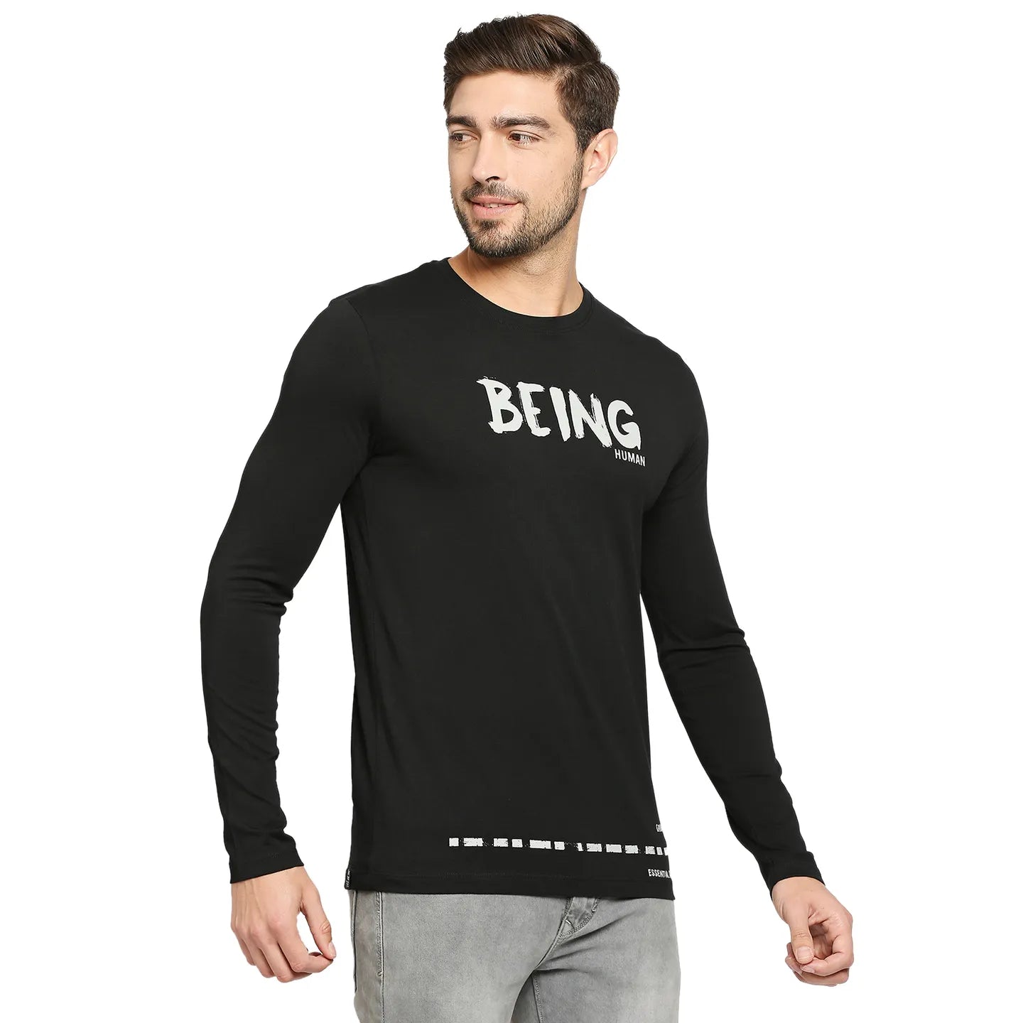 Being Human Clothing Men Regular Fit Crew Neck T-Shirts-Black