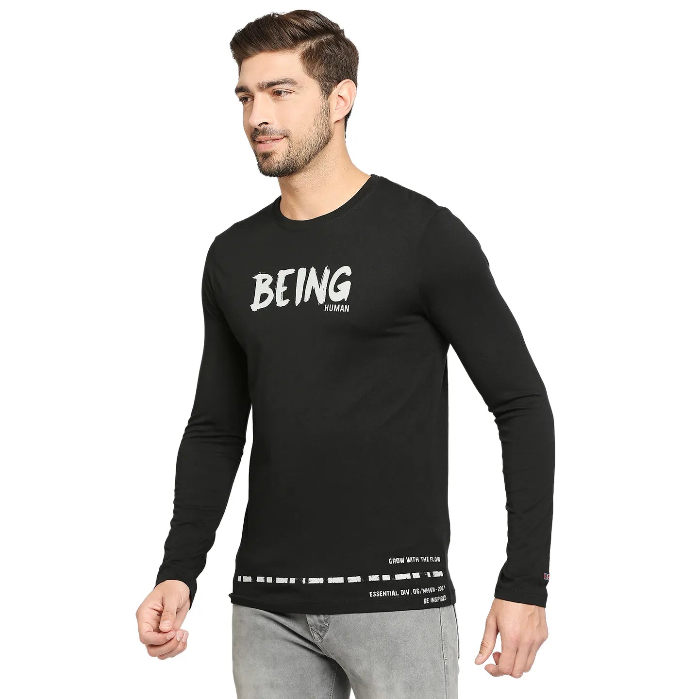 Being Human Clothing Men Regular Fit Crew Neck T-Shirts-Black
