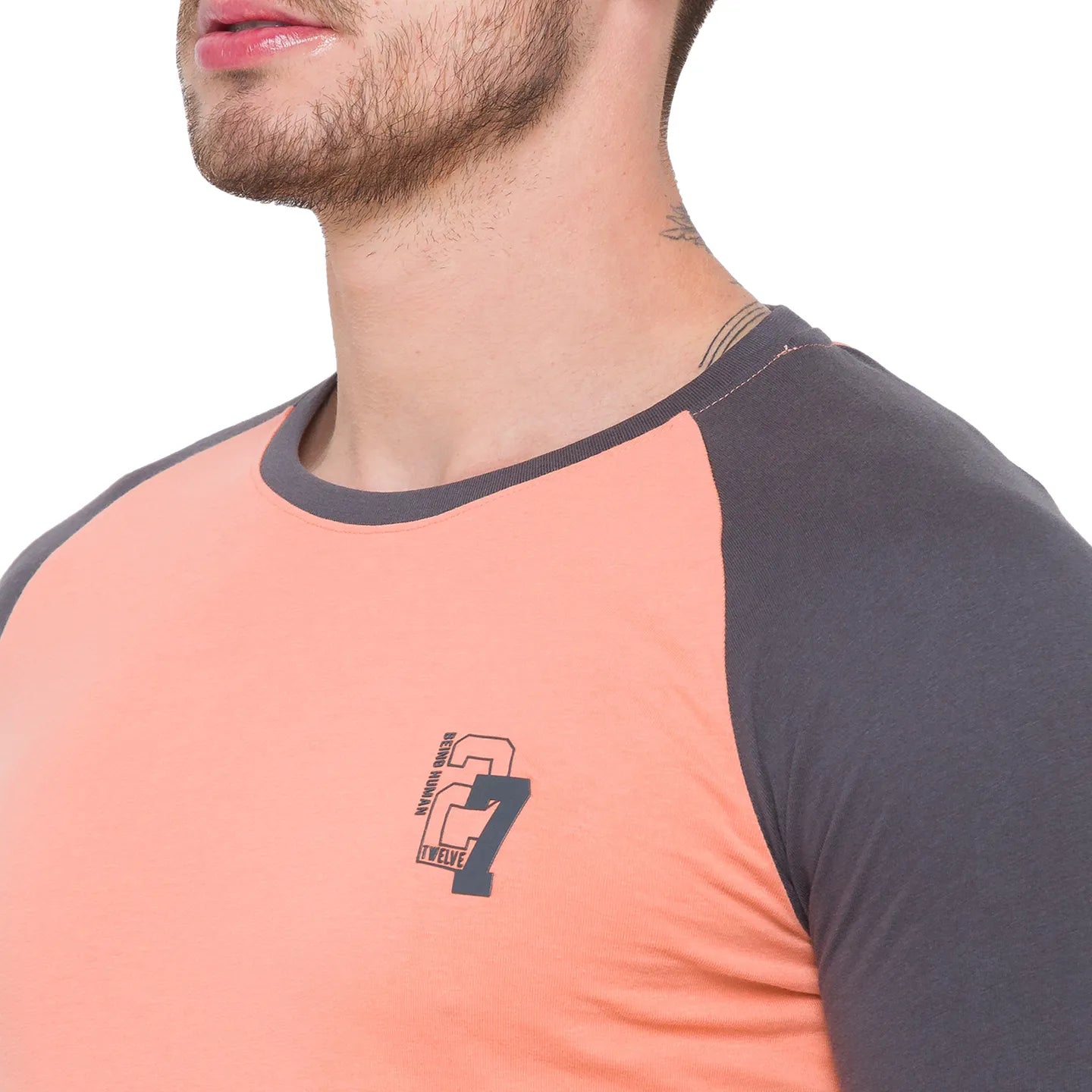 Pink Regular Fit Men's Long Sleeves T-Shirt by Being Human Clothing