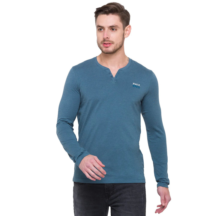 Green Regular Fit Men's Long Sleeves T-Shirt by Being Human Clothing