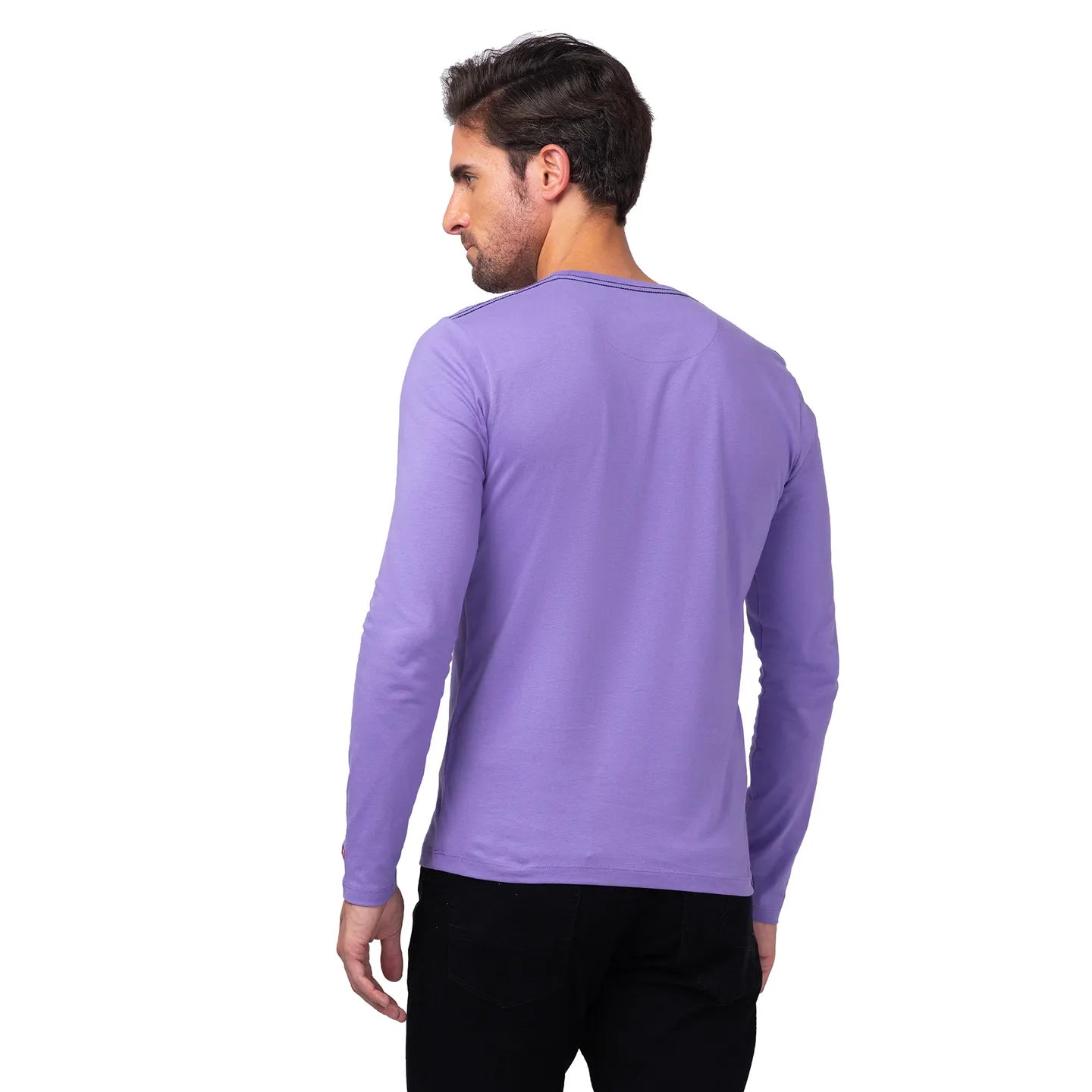 Purple Regular Fit Men's Long Sleeves T-Shirt by Being Human Clothing