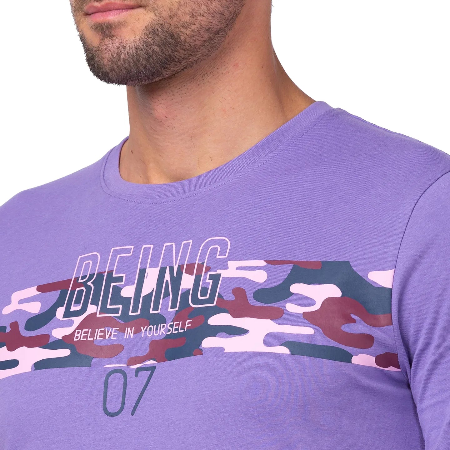 Purple Regular Fit Men's Long Sleeves T-Shirt by Being Human Clothing