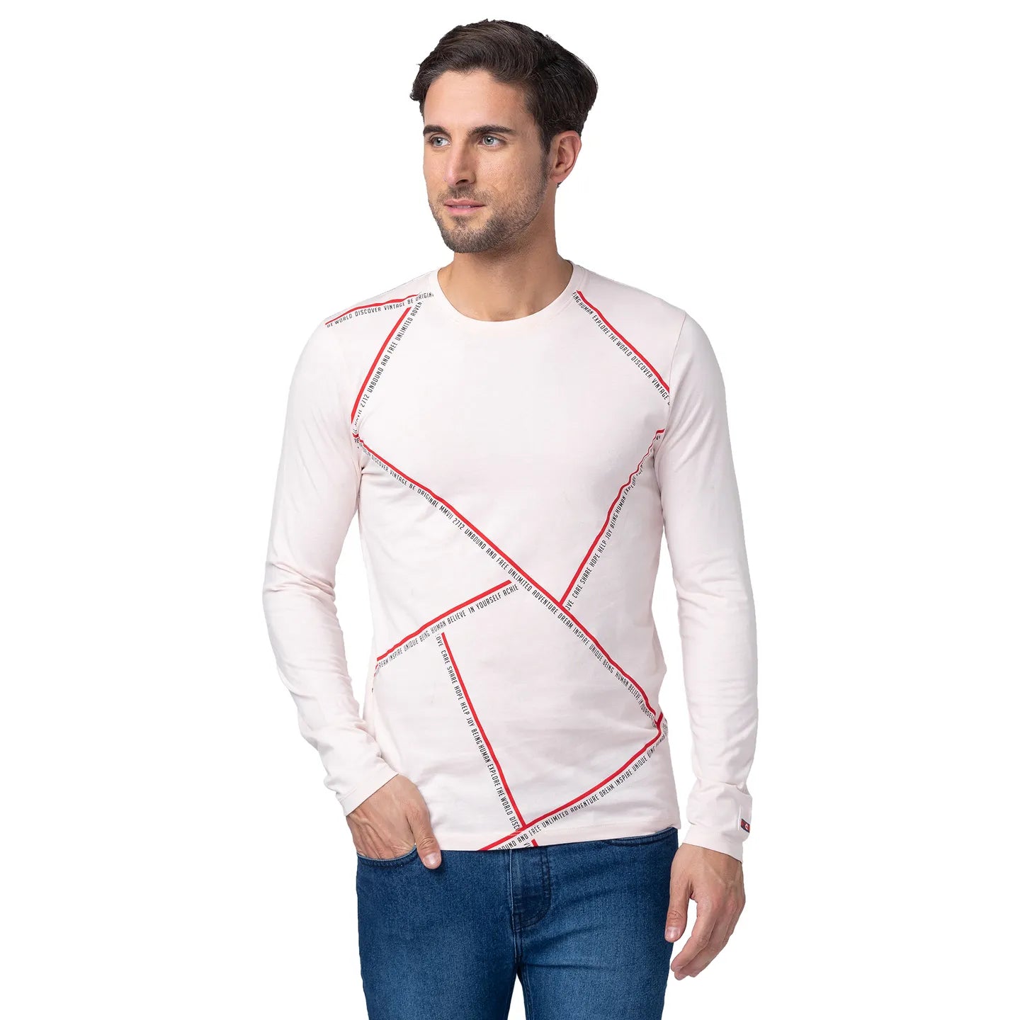 Being Human Clothing Men Regular Fit Crew Neck T-Shirts-Rose Water