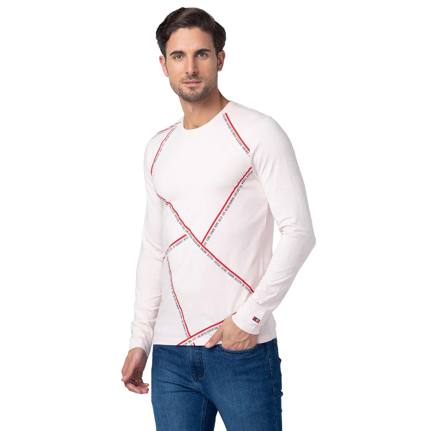 Being Human Clothing Men Regular Fit Crew Neck T-Shirts-Rose Water