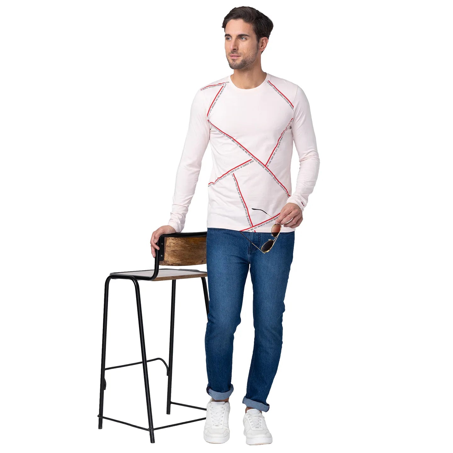 Being Human Clothing Men Regular Fit Crew Neck T-Shirts-Rose Water