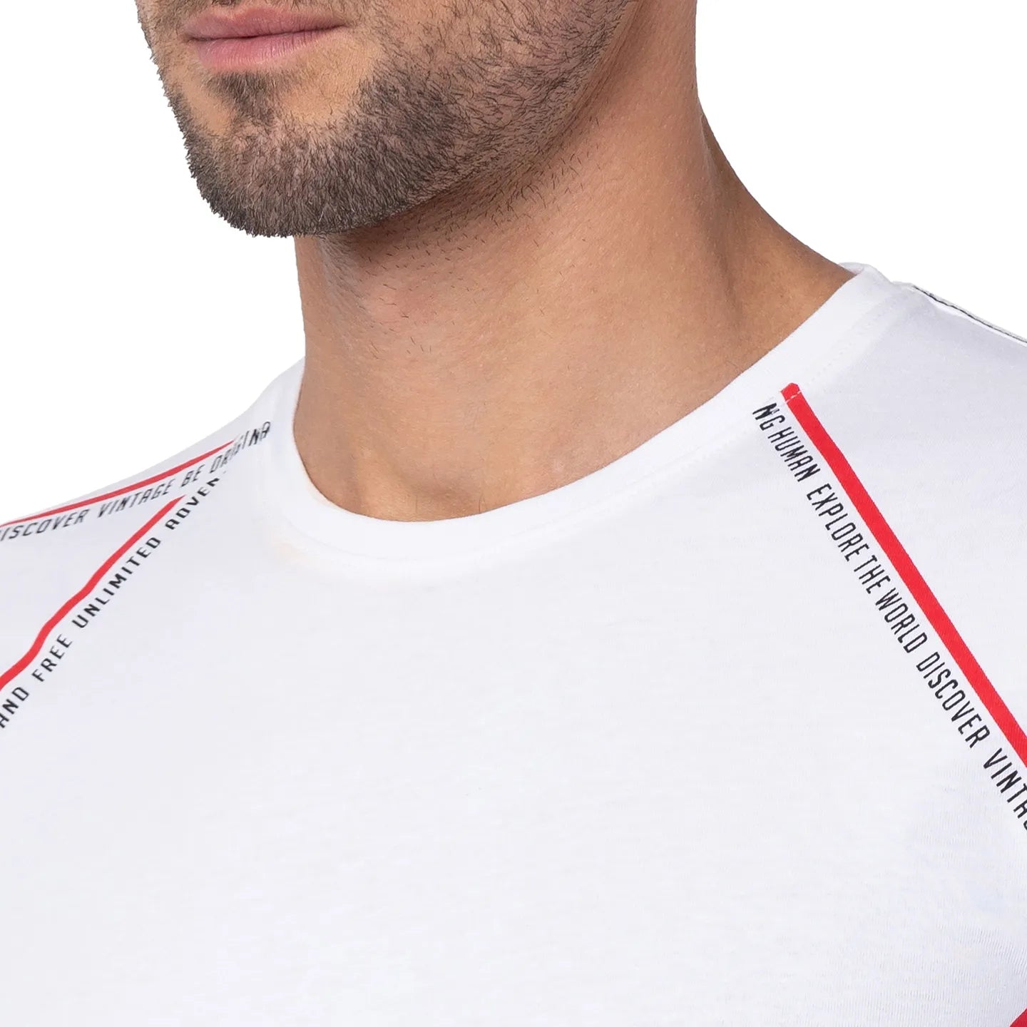 White Regular Fit Men's Long Sleeves T-Shirt by Being Human Clothing