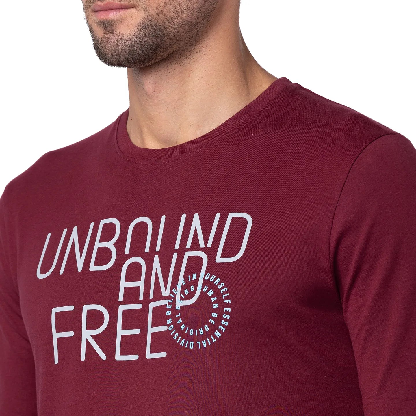Red Regular Fit Men's Long Sleeves T-Shirt by Being Human Clothing