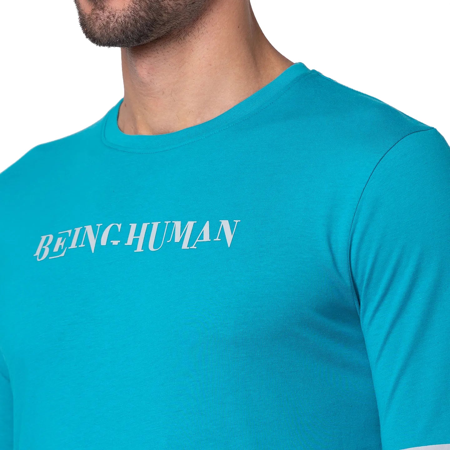 Blue Regular Fit Men's Long Sleeves T-Shirt by Being Human Clothing