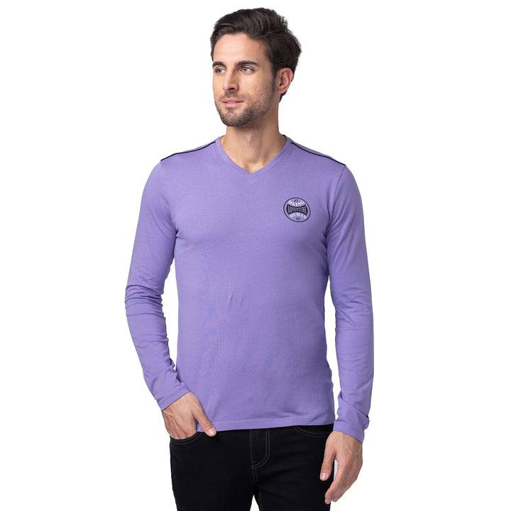Purple Regular Fit Men's Long Sleeves T-Shirt by Being Human Clothing