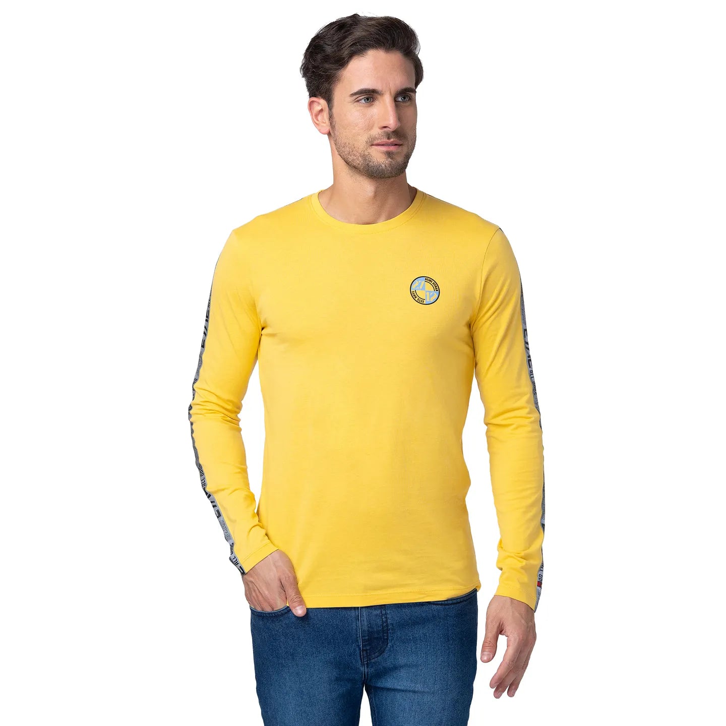 Purple Regular Fit Men's Long Sleeves T-Shirt by Being Human Clothing