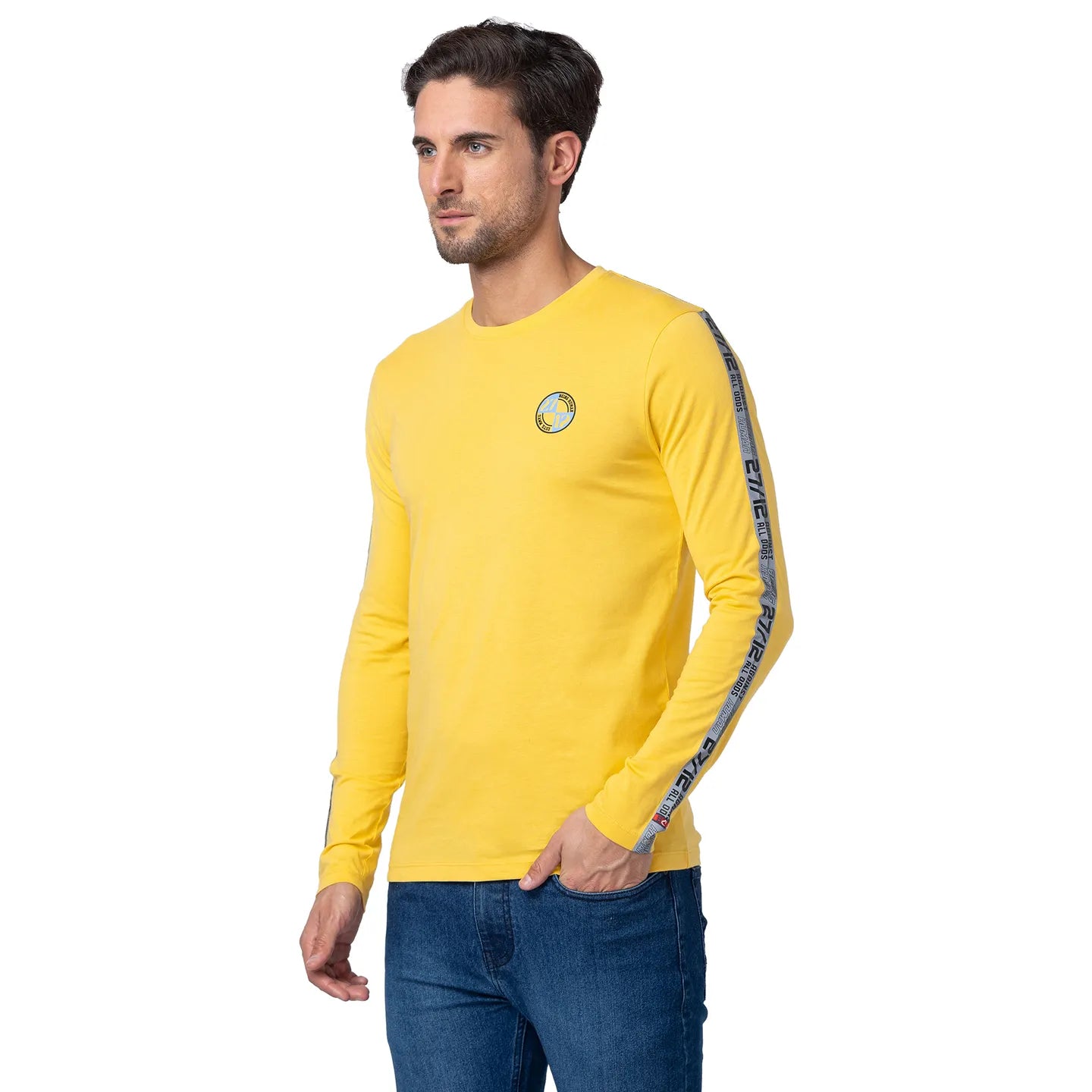 Purple Regular Fit Men's Long Sleeves T-Shirt by Being Human Clothing