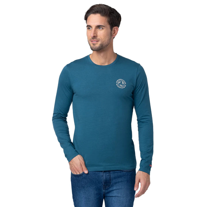 Blue Coral Regular Fit Round Neck Men's T-Shirt by Being Human Clothing