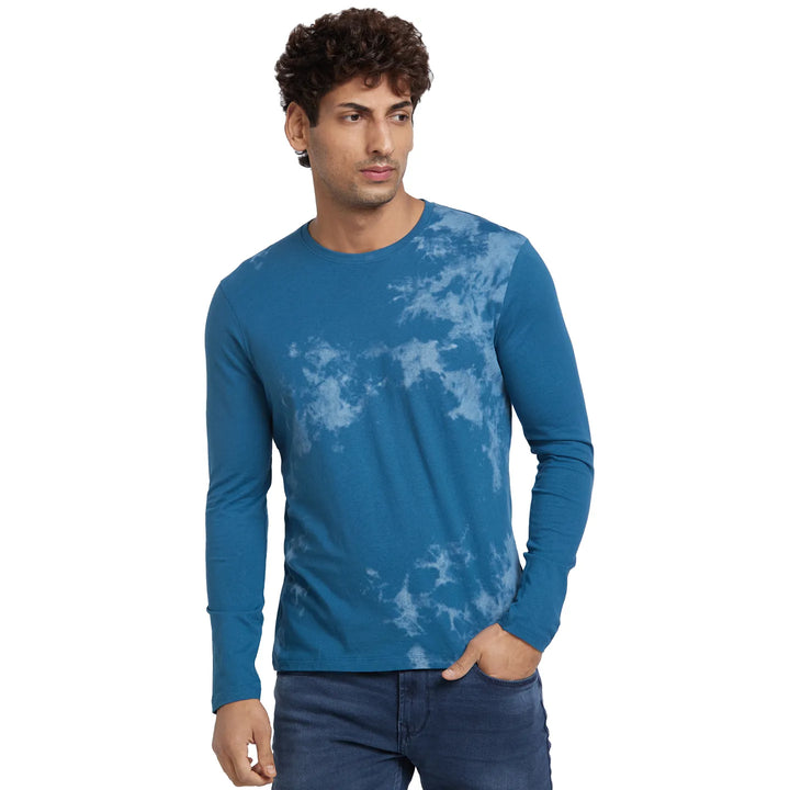 Blue Coral Regular Fit Round Neck Men's T-Shirt by Being Human Clothing
