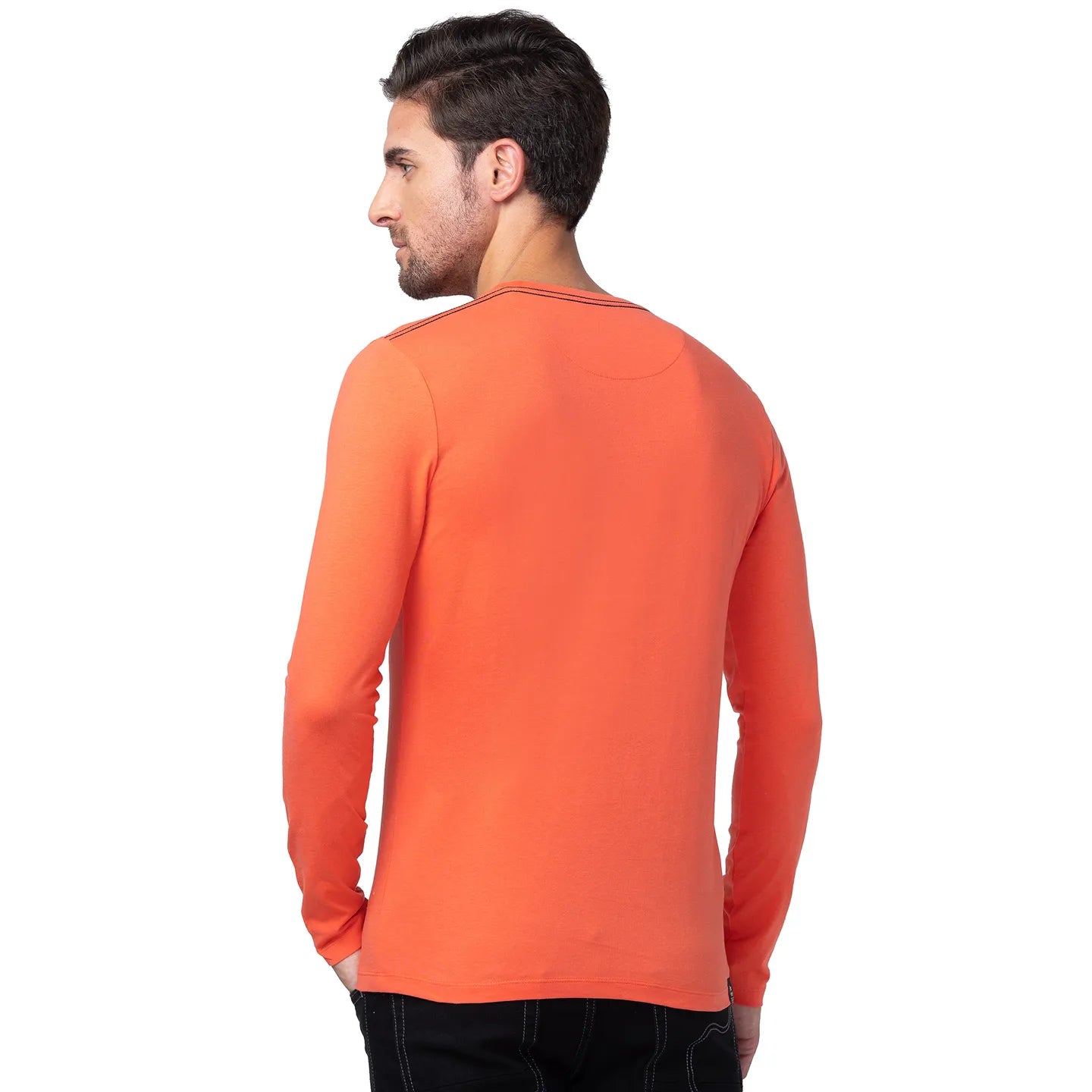 Pink Regular Fit Men's Long Sleeves T-Shirt by Being Human Clothing