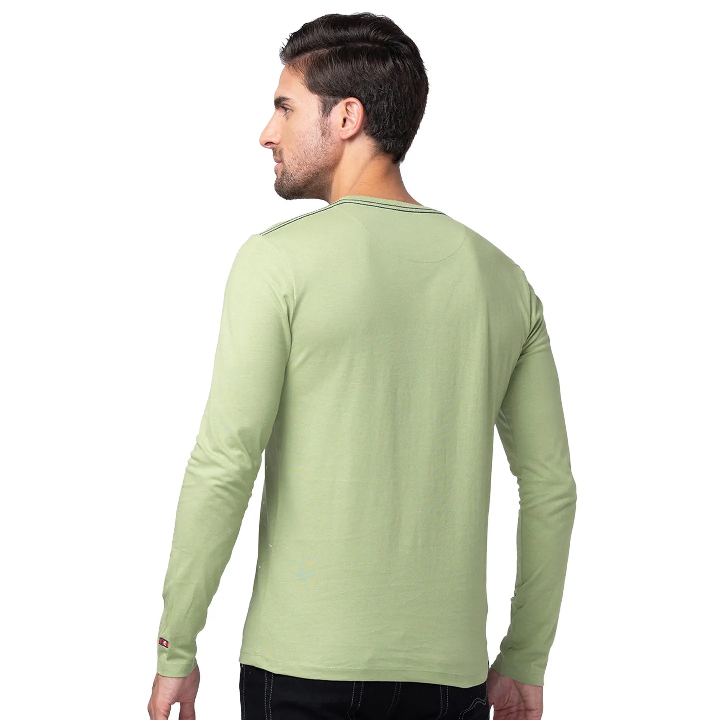 Grey Regular Fit Men's Long Sleeves T-Shirt by Being Human Clothing