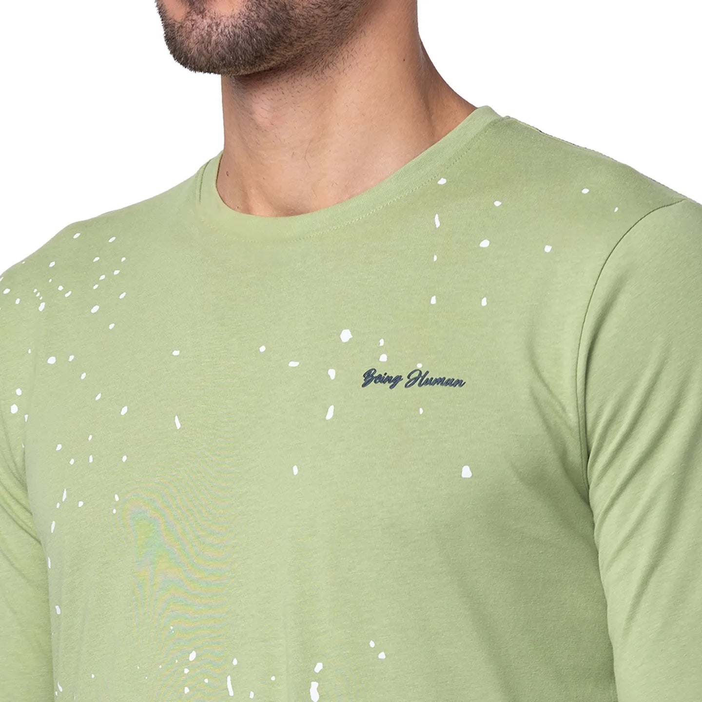 Grey Regular Fit Men's Long Sleeves T-Shirt by Being Human Clothing