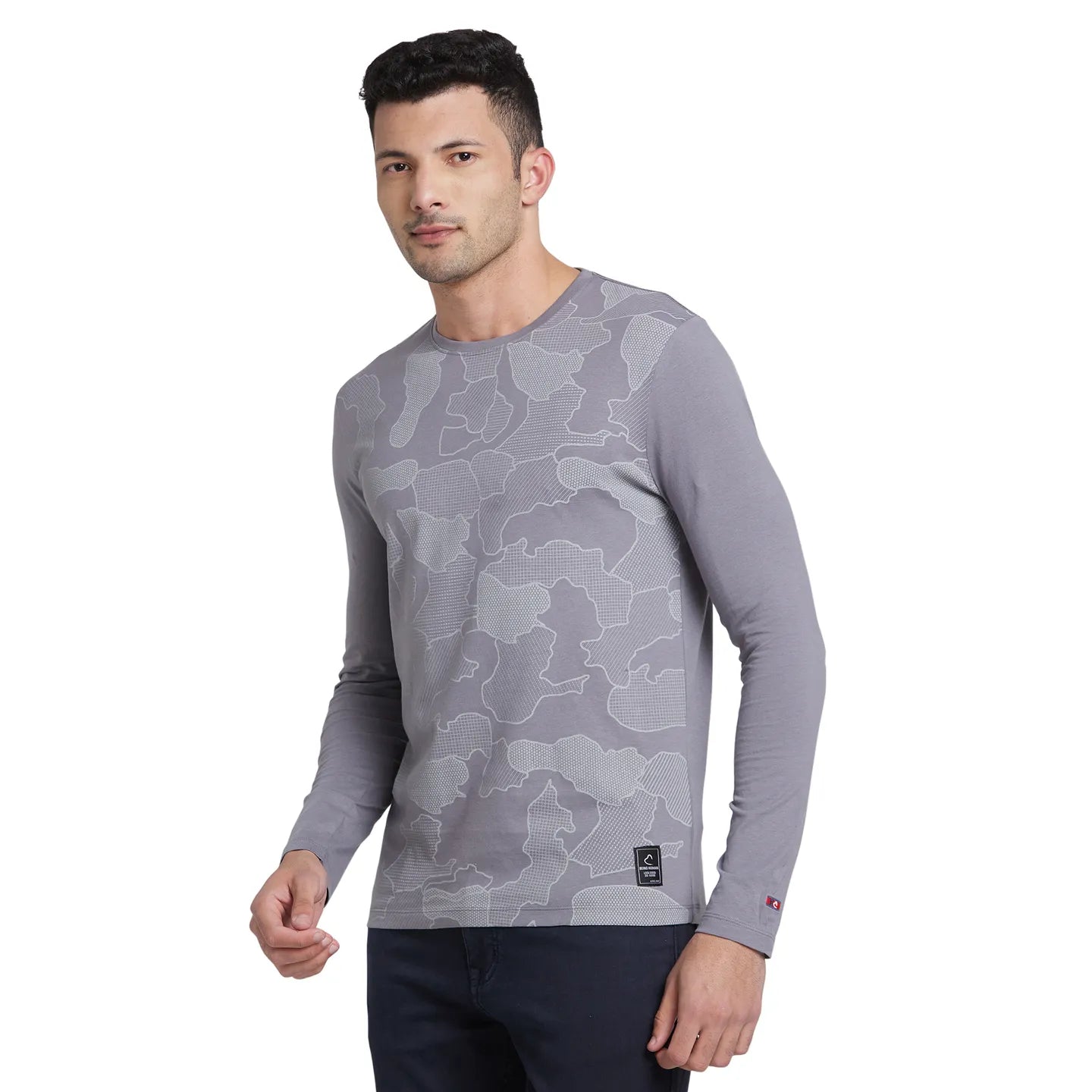 Smoked Pearl Regular Fit Round Neck Men's T-Shirt by Being Human Clothing