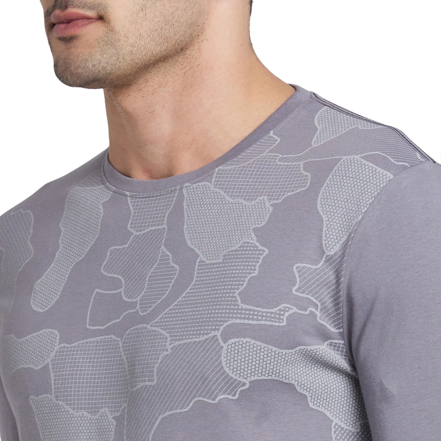 Smoked Pearl Regular Fit Round Neck Men's T-Shirt by Being Human Clothing