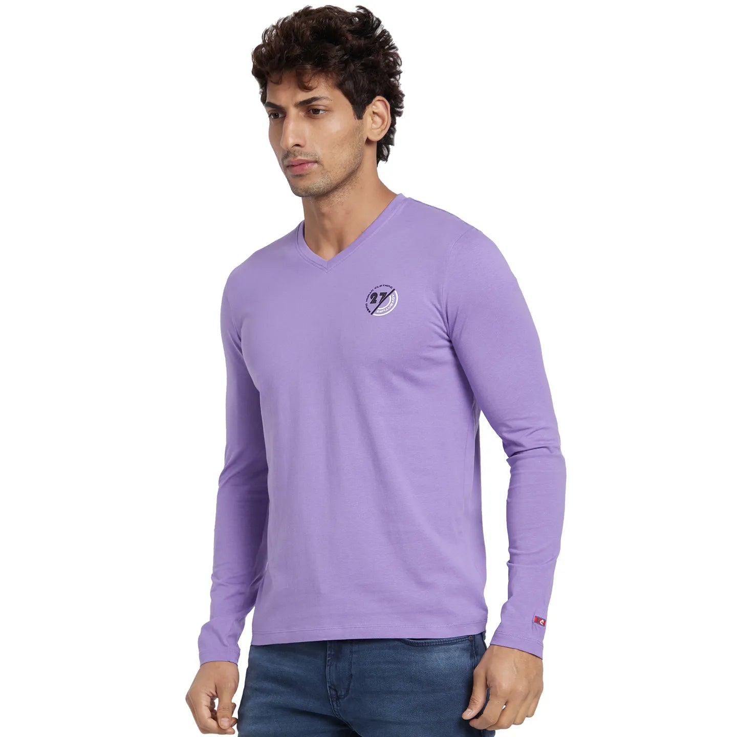 Purple Regular Fit Men's Long Sleeves T-Shirt by Being Human Clothing