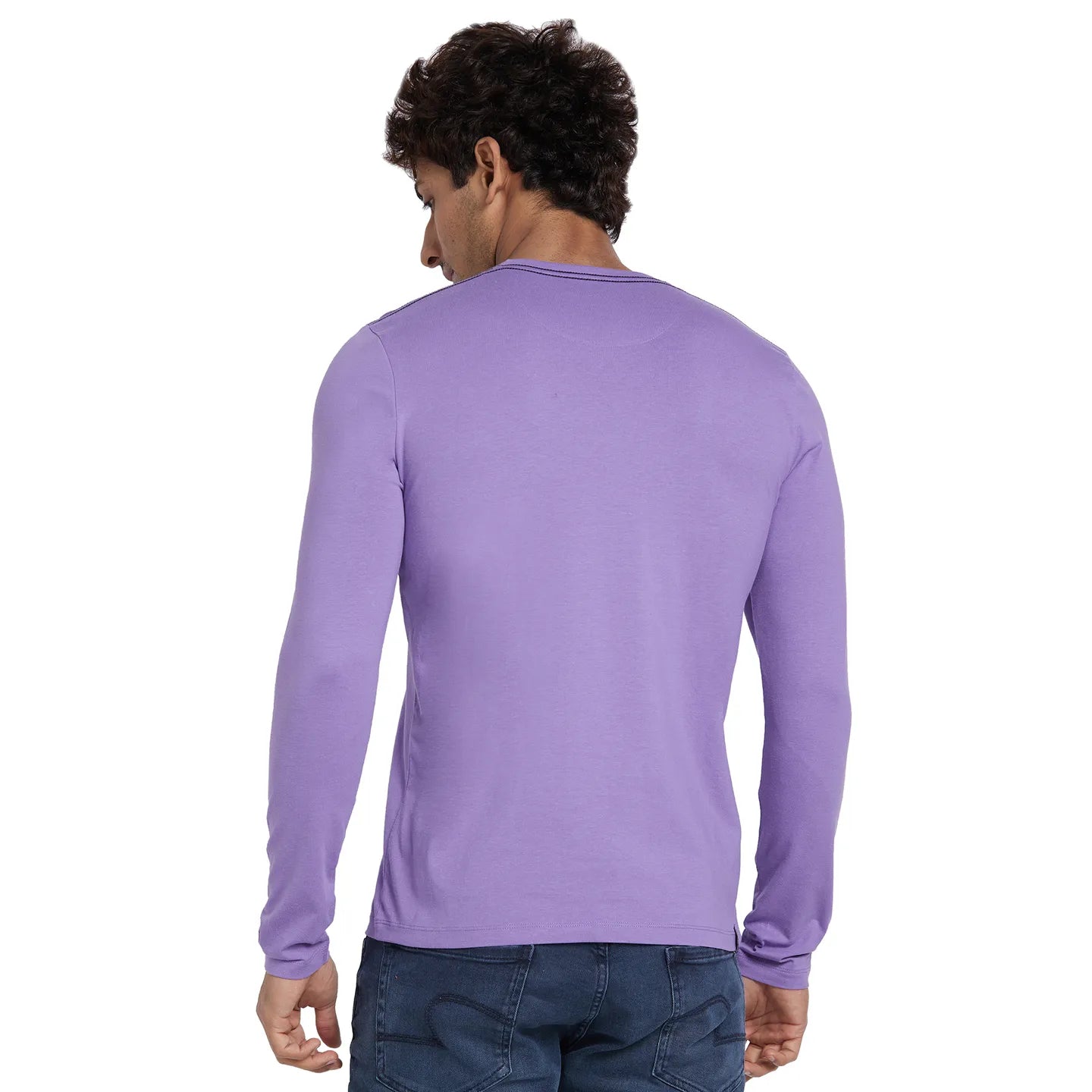 Purple Regular Fit Men's Long Sleeves T-Shirt by Being Human Clothing